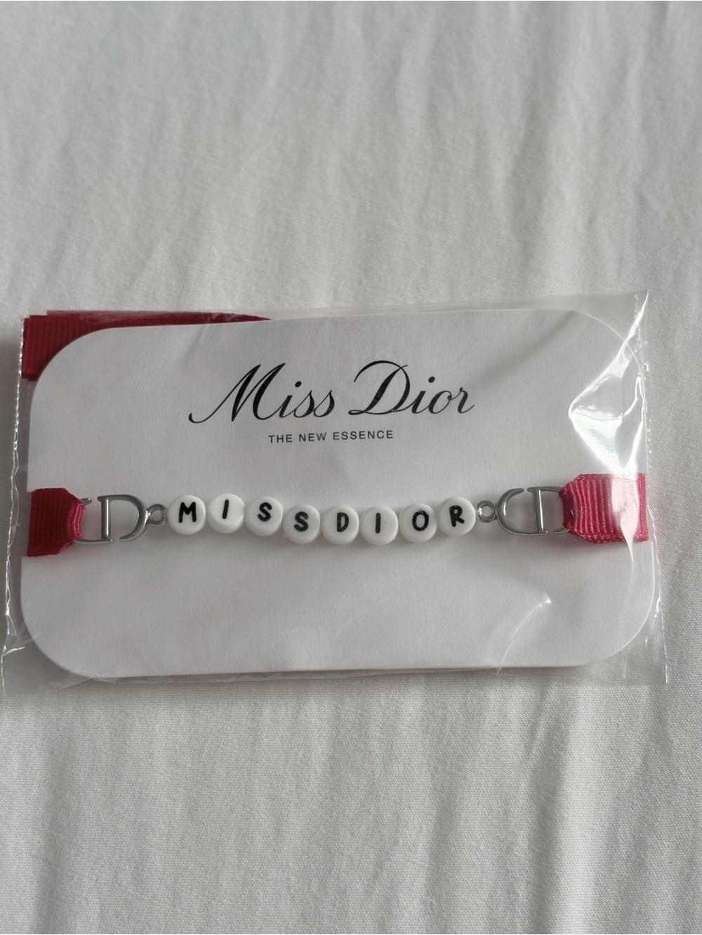 Dior Pink Grosgrain Ribbon Bracelet